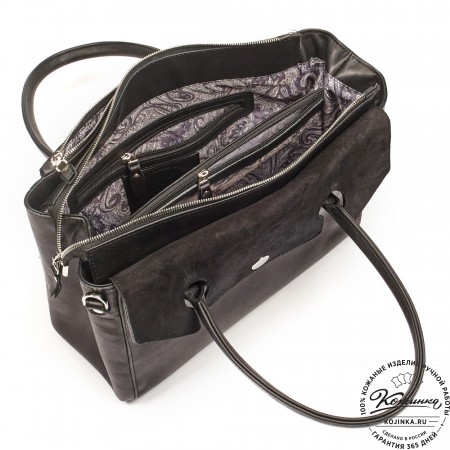 Женская кожаная сумка "Сильвия" (чёрная)