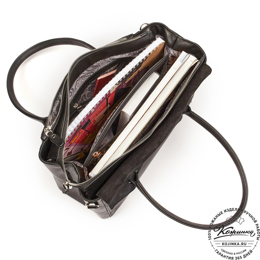 Женская кожаная сумка "Сильвия" (чёрная)