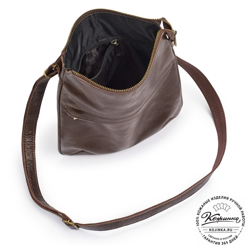 Кожаная сумка "Говард" (тёмно-коричневая)