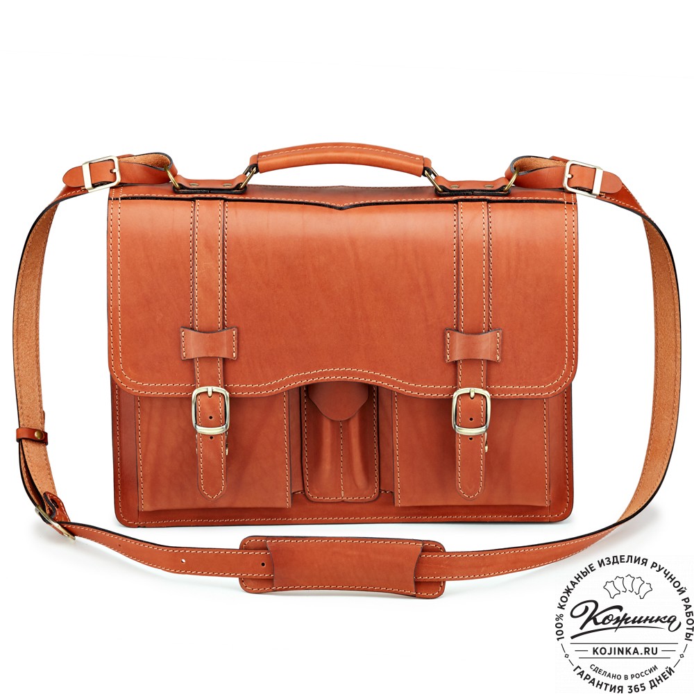 Кожаный портфель "Юрист"  (рыжий)