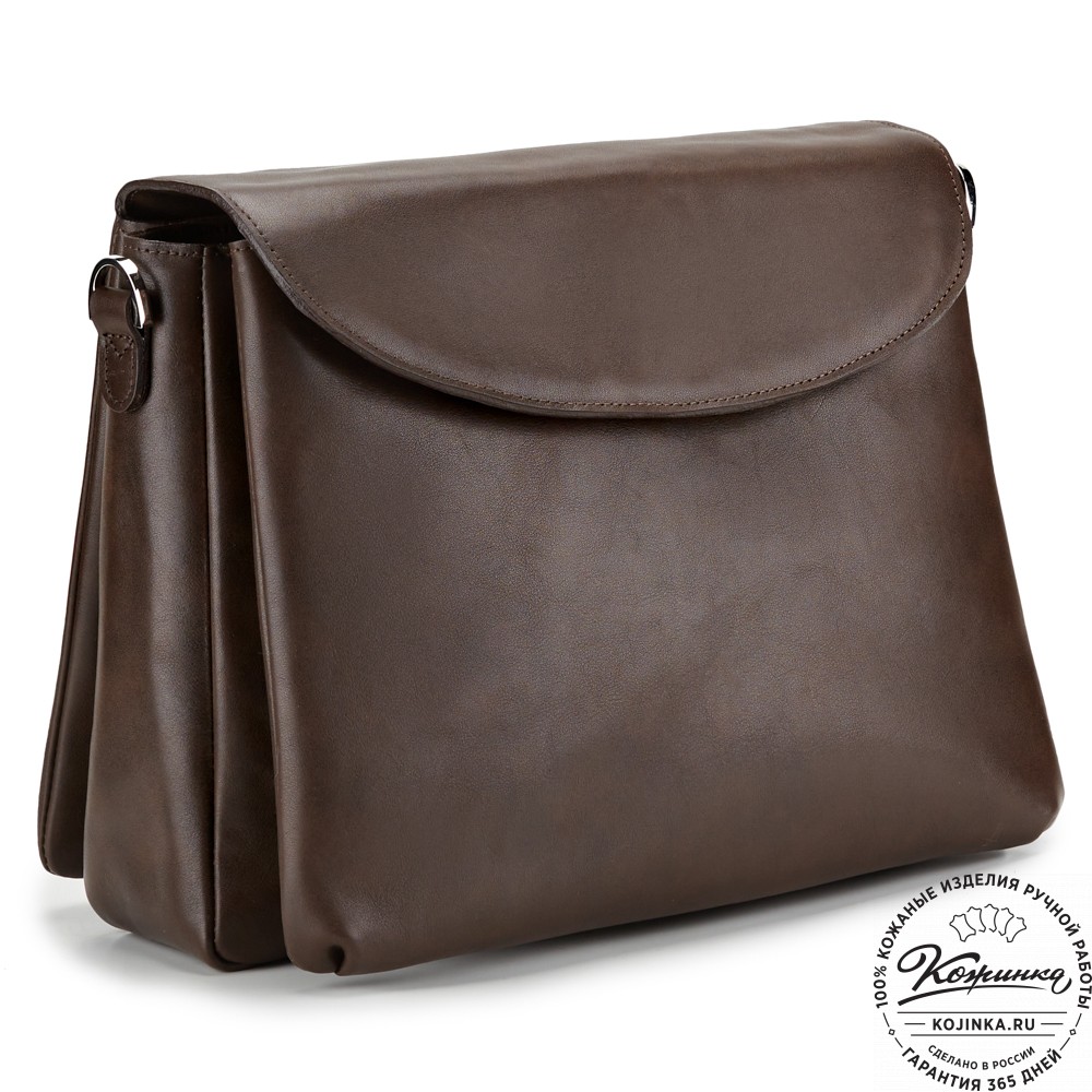 Кожаная женская сумка "Кейт" (коричневая)