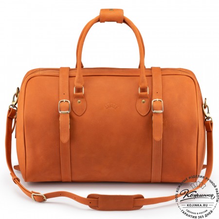 Кожаная дорожная сумка "Филипп" (терракот крейзи фактура)