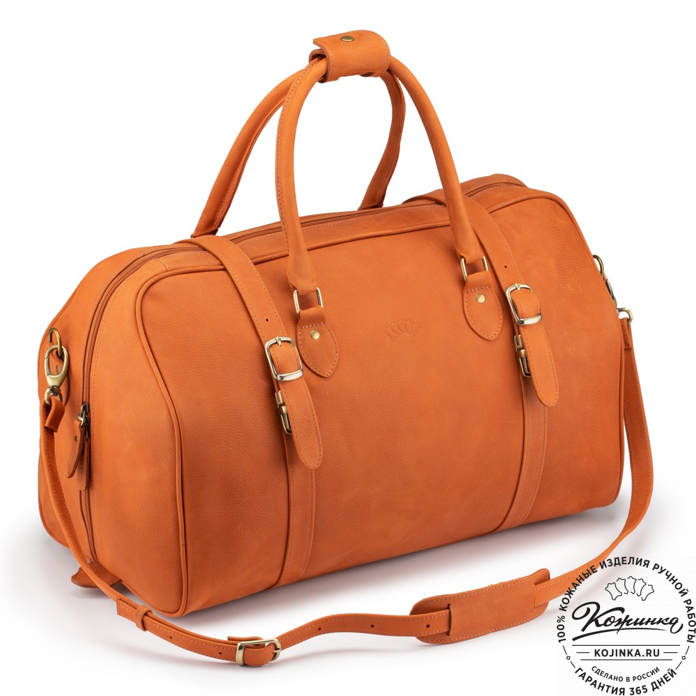 Кожаная дорожная сумка "Филипп" (терракот крейзи фактура)