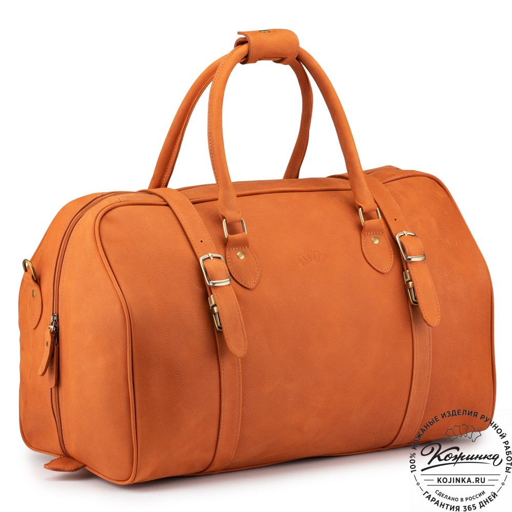Кожаная дорожная сумка "Филипп" (терракот крейзи фактура)