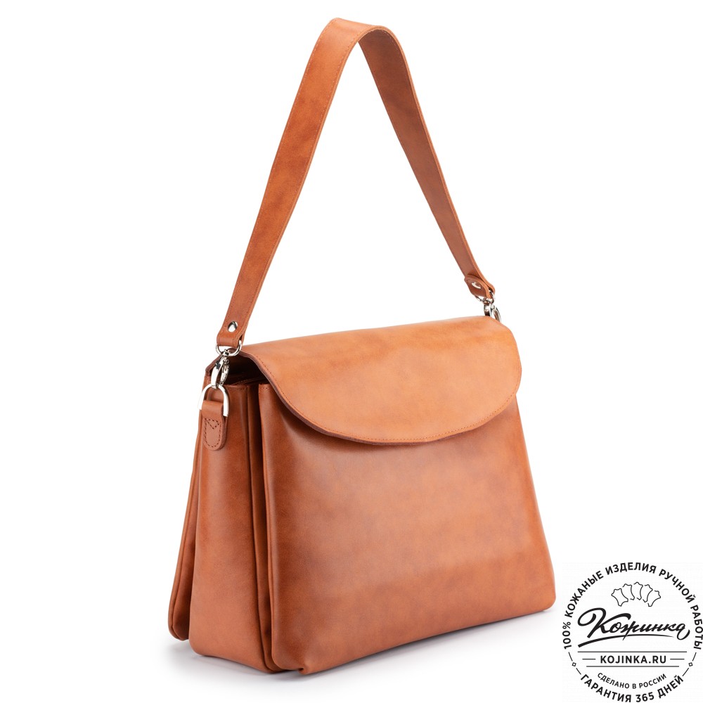 Кожаная женская сумка "Кейт" (рыжая)