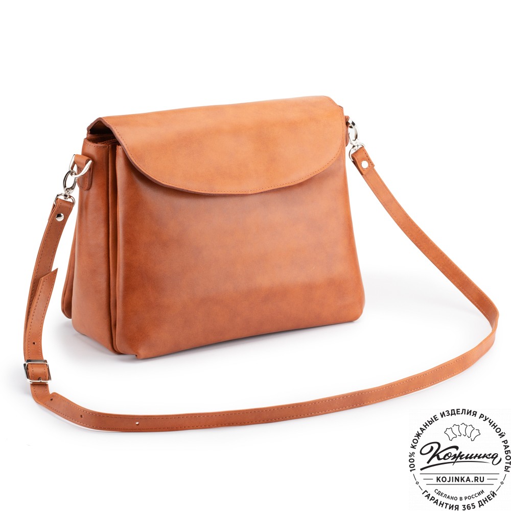 Кожаная женская сумка "Кейт" (рыжая)