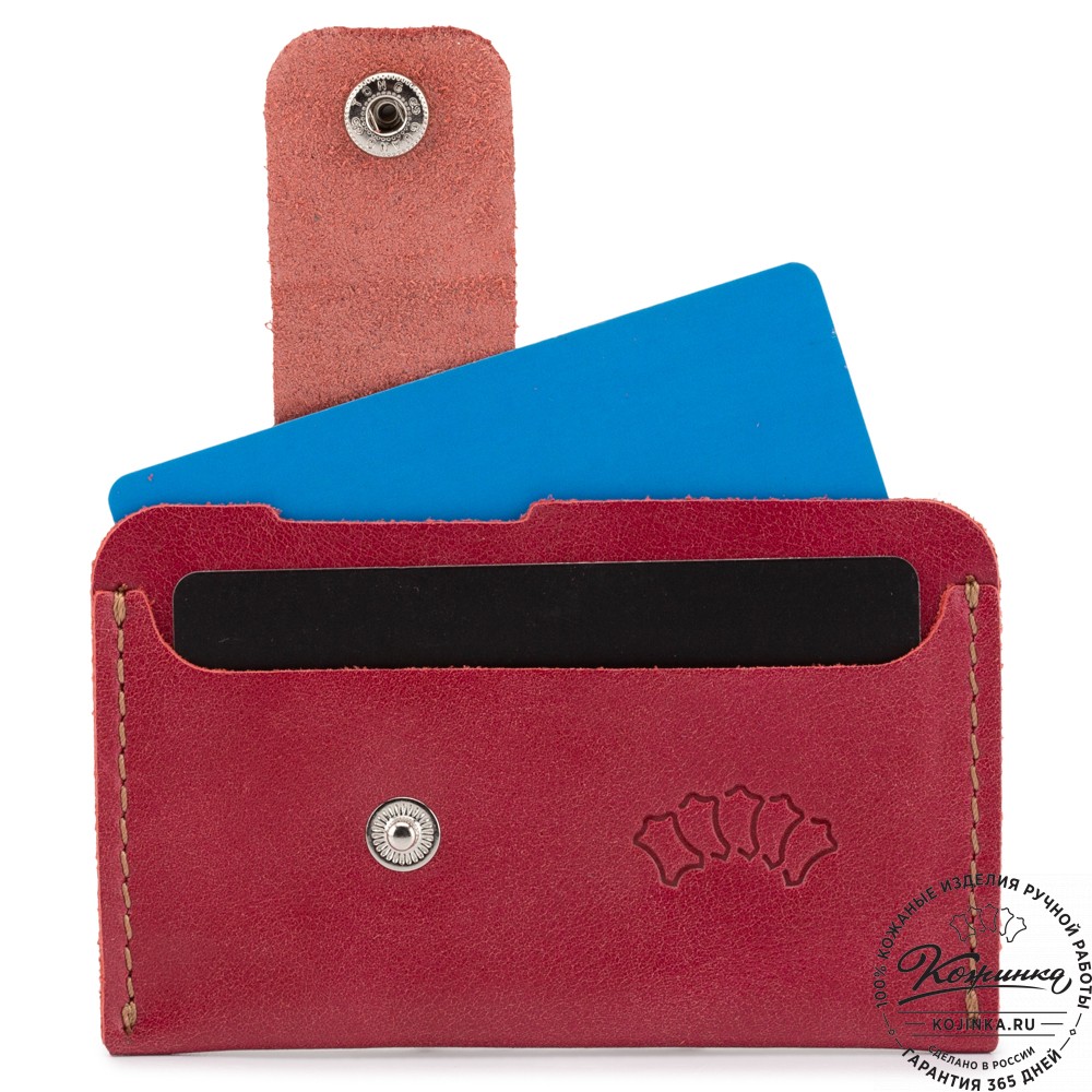 Кожаная визитница "Уэльс" (красный)