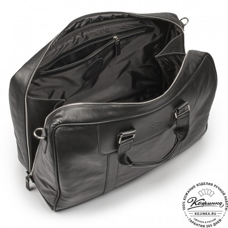 Кожаная дорожная сумка "Ирландия" (чёрная)