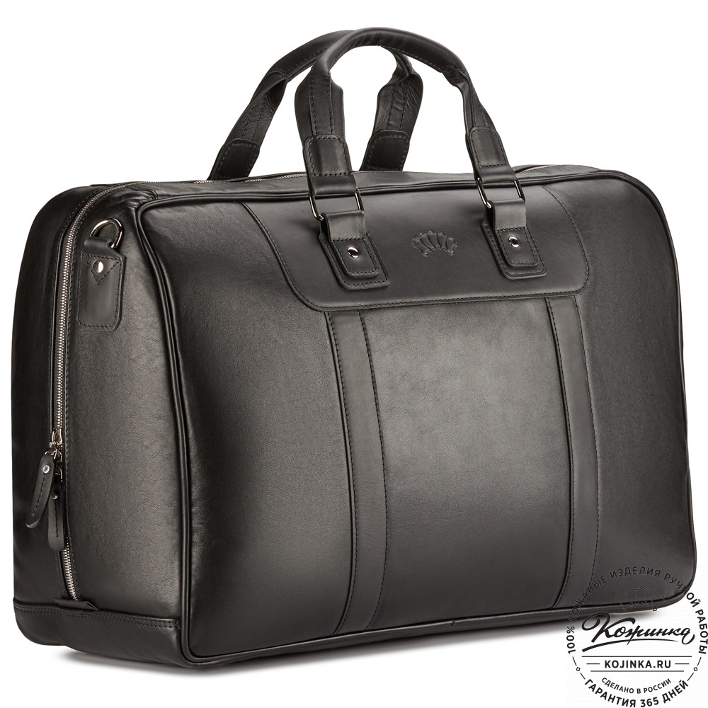 Кожаная дорожная сумка "Ирландия" (чёрная)