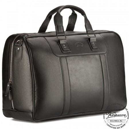Кожаная дорожная сумка "Ирландия" (чёрная)