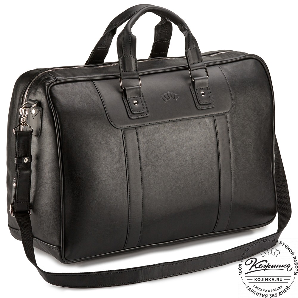 Кожаная дорожная сумка "Ирландия" (чёрная)
