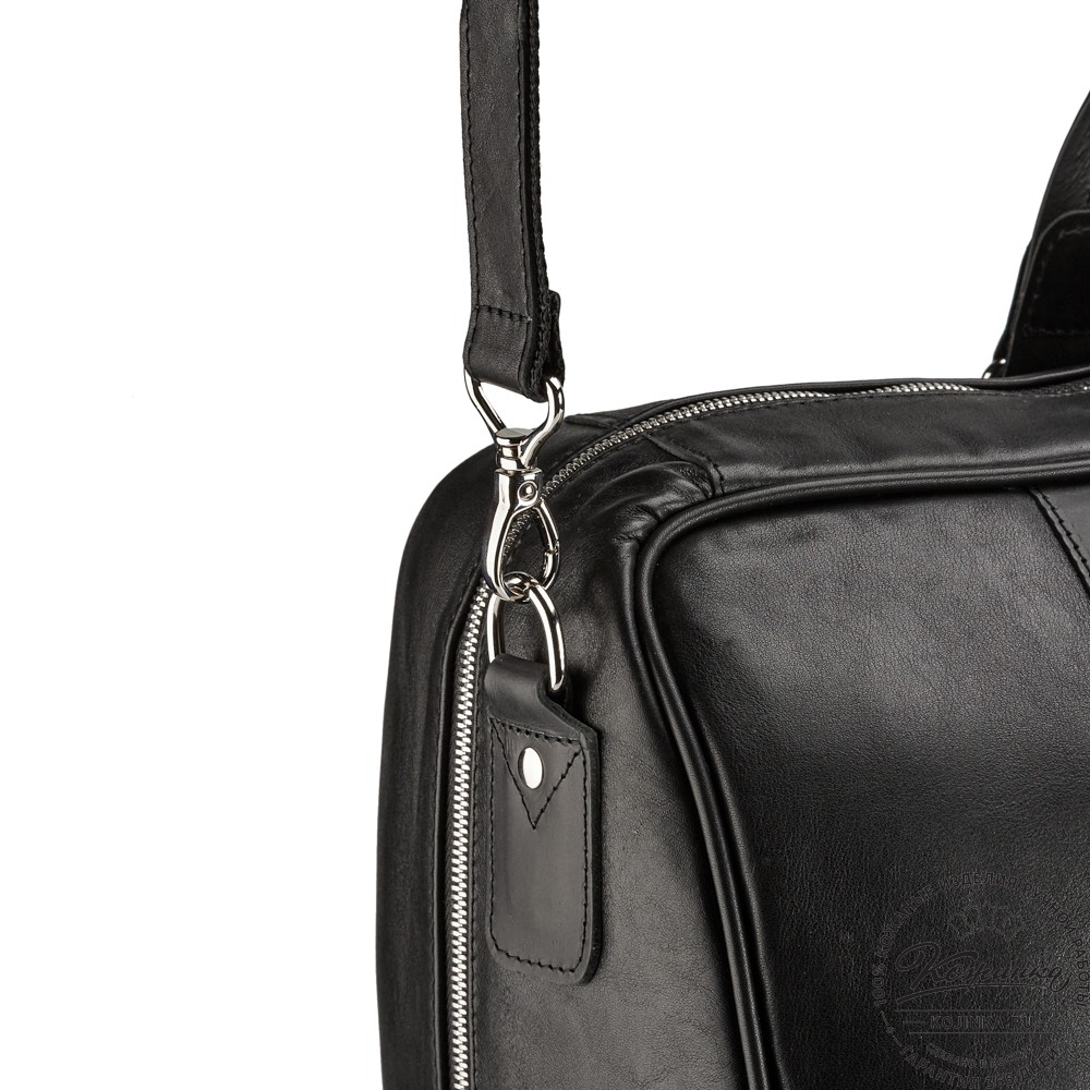 Кожаная дорожная сумка "Ирландия" (чёрная)