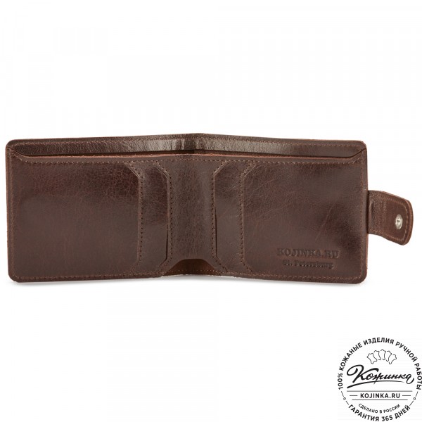 Кожаное портмоне Италия (коричневое). фото 1