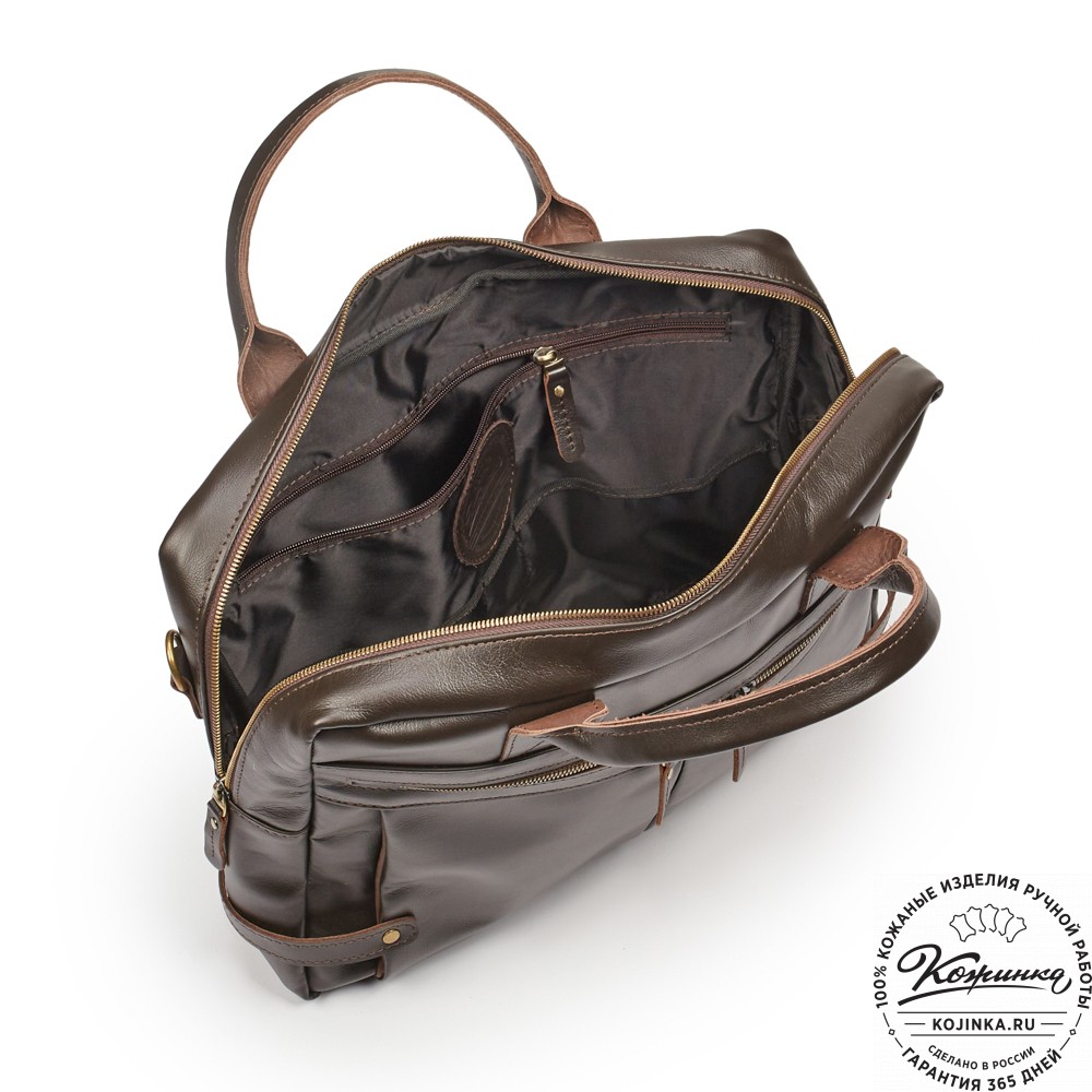 Кожаная деловая сумка "Роджер" (коричневая) 