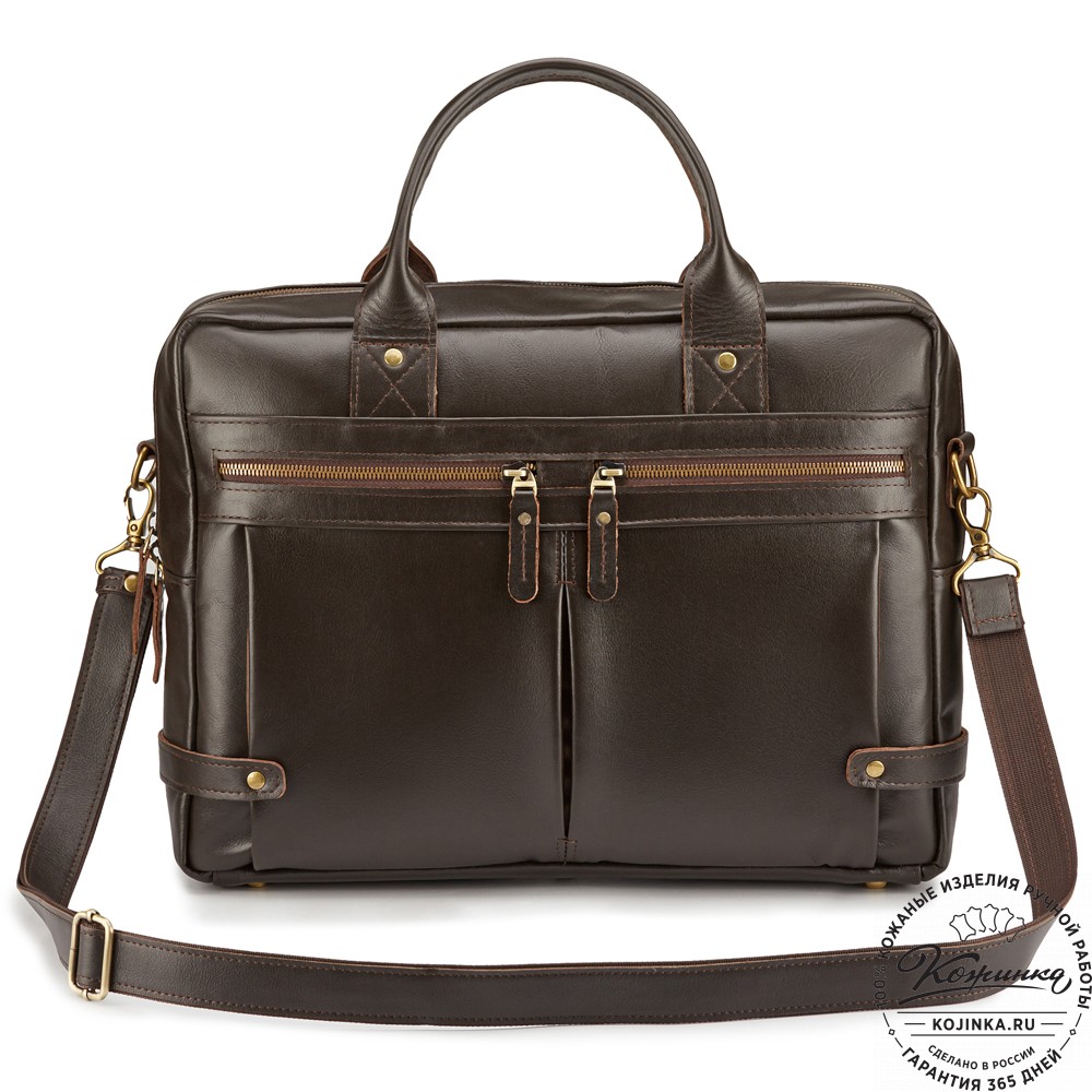 Кожаная деловая сумка "Роджер" (коричневая) 