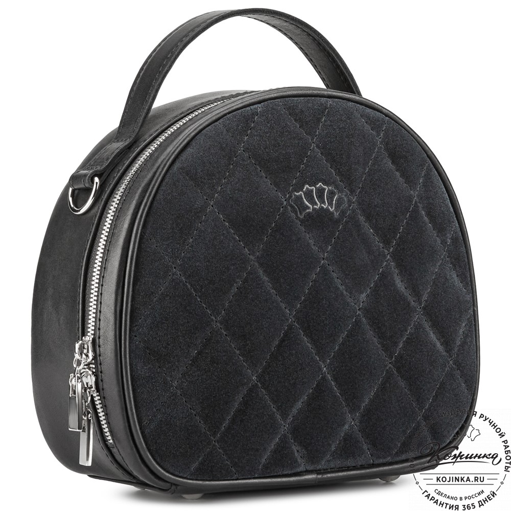 Женская кожаная сумка "Селин" (чёрная)