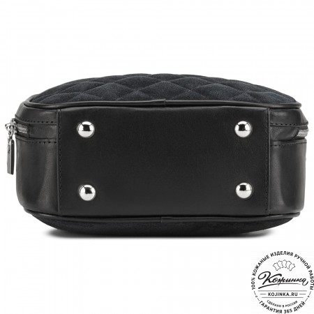 Женская кожаная сумка "Селин" (чёрная)