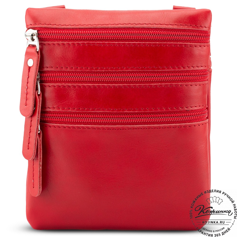 Кожаная сумка "Аллен макси" (красная)