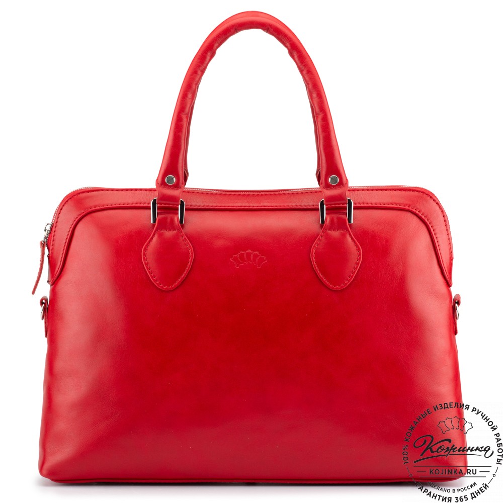 Женская кожаная сумка "Аврора" (красная гладкая кожа)