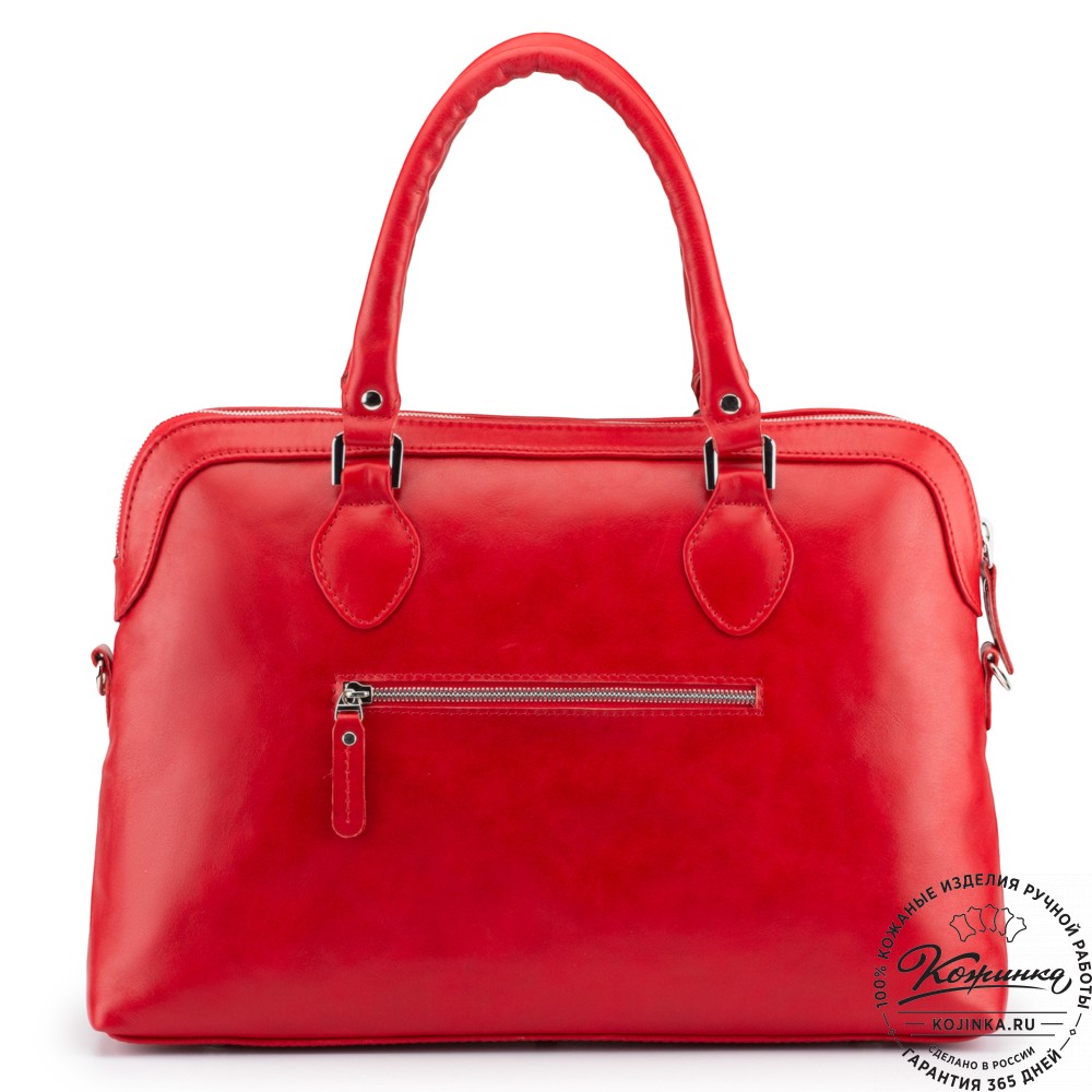 Женская кожаная сумка "Аврора" (красная гладкая кожа)