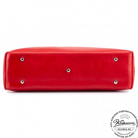 Женская кожаная сумка "Аврора" (красная гладкая кожа)