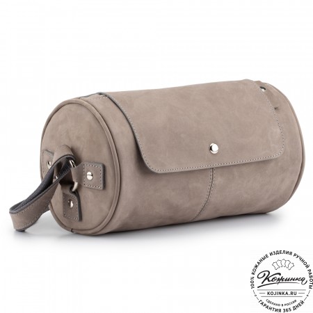 Кожаная сумка "Джерри" (серый крейзи)