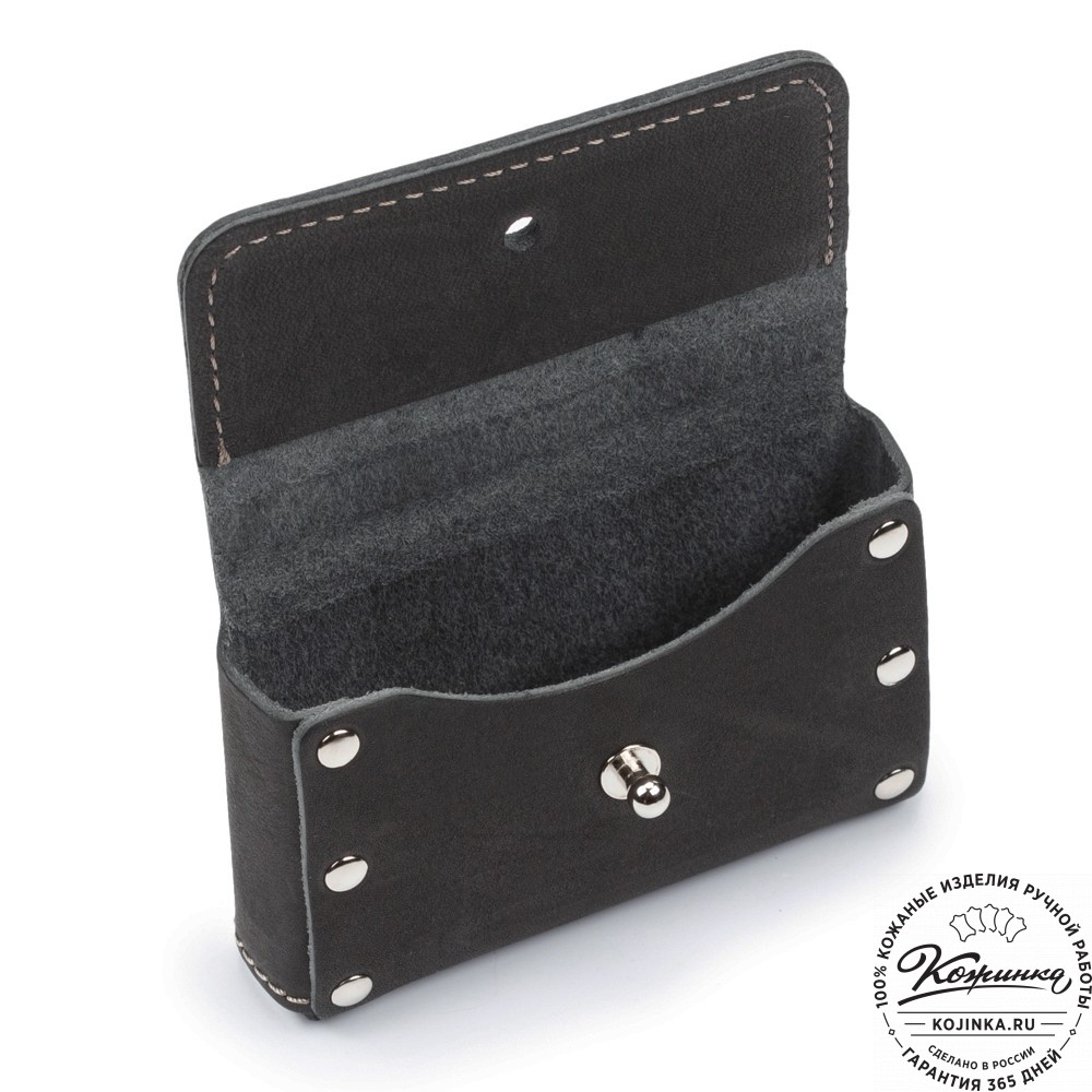 Кожаный картхолдер "Тироль" (чёрный) 
