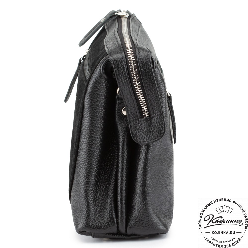 Женская кожаная сумка "Валери" (чёрная)