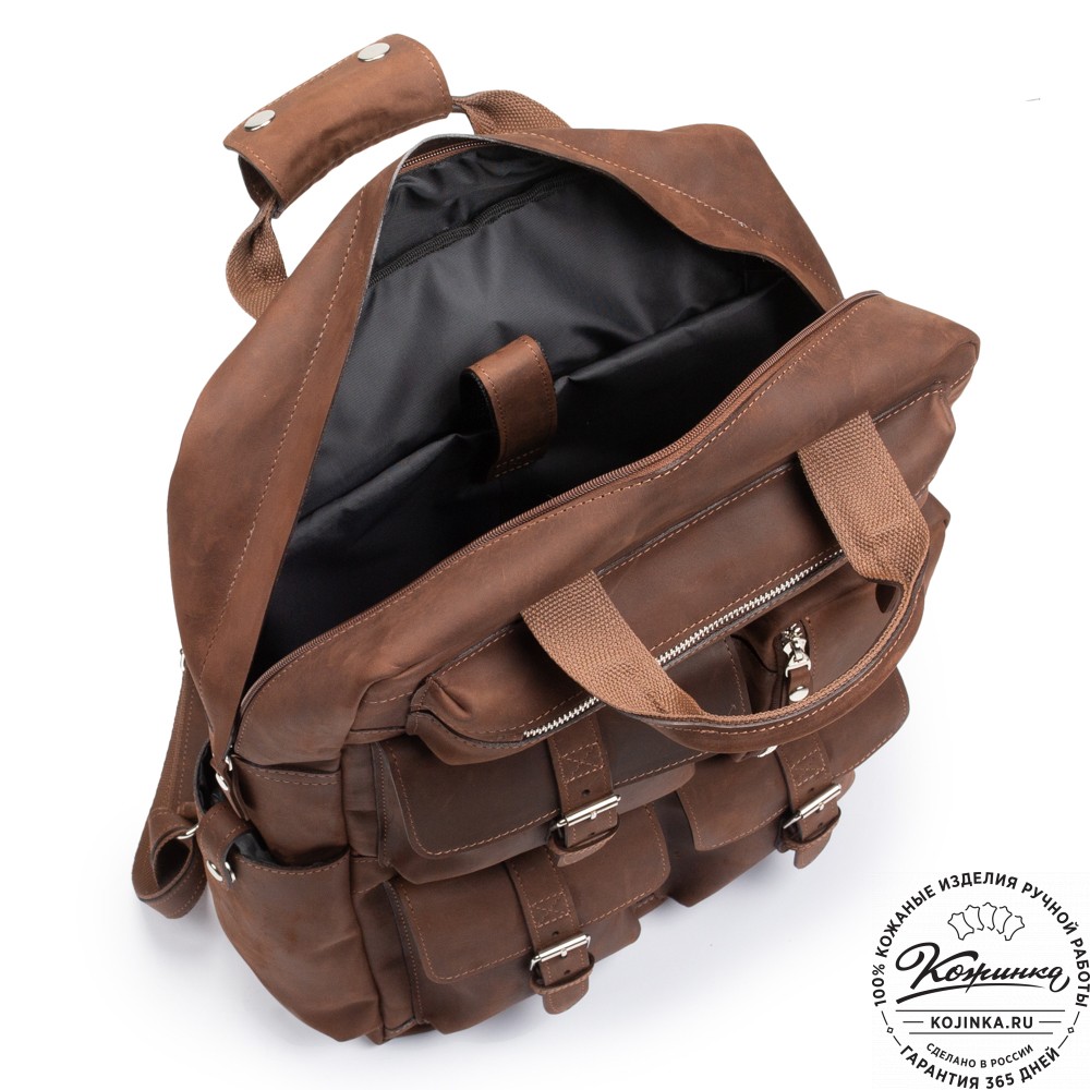 Кожаный рюкзак "Вассерман" (темно-коричневый крейзи)