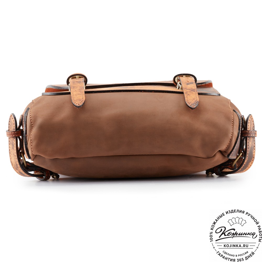 Кожаный рюкзак "Рафаэль New" (коричневый с рыжем старением)