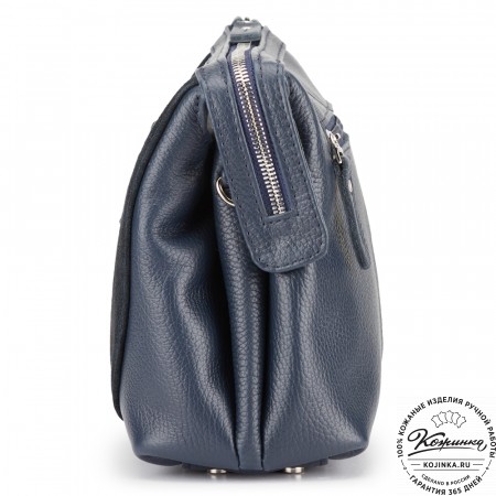 Женская кожаная сумка "Валери" (синяя)