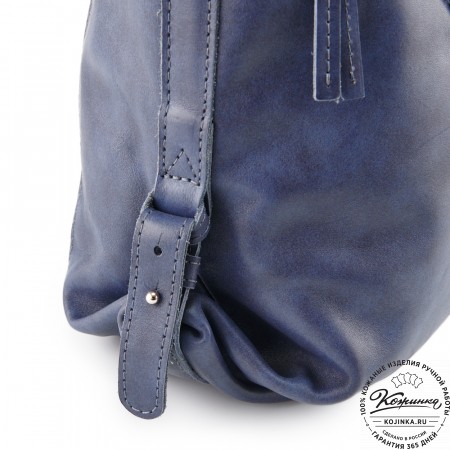 Женская кожаная сумка "Эмилия" (синяя)