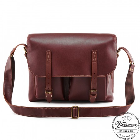 Кожаная сумка "Форман" (бордо-коричневый)