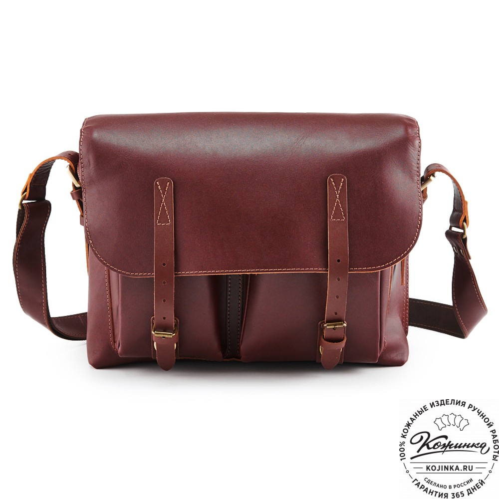 Кожаная сумка "Форман" (бордо-коричневый)