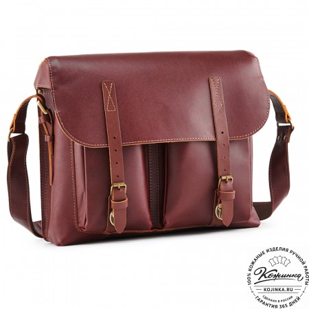 Кожаная сумка "Форман" (бордо-коричневый)