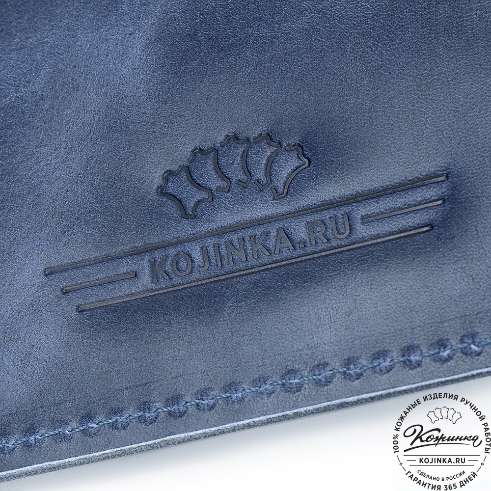 Кожаный ежедневник "Монблан" (синий антик)