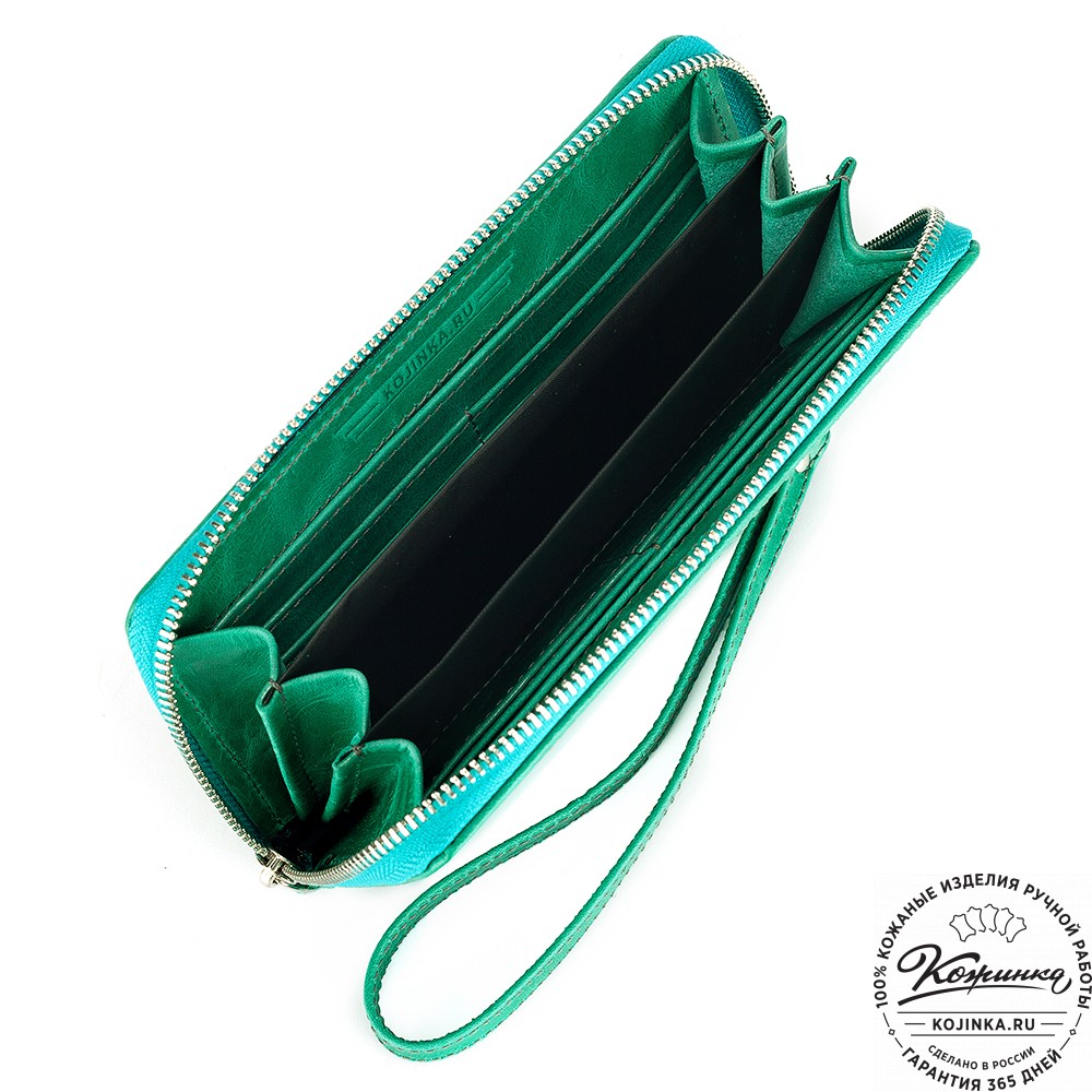 Кожаное портмоне "Амстердам" (изумруд)