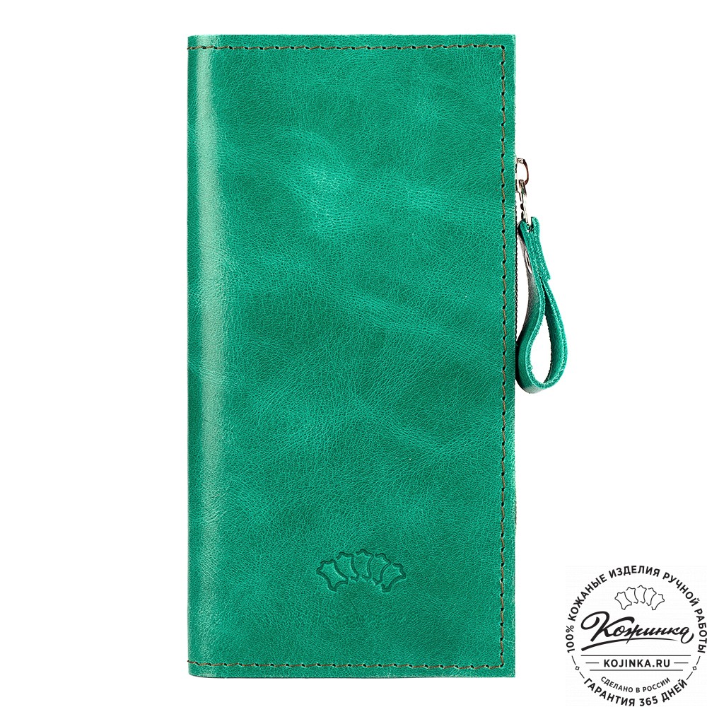 Кожаное портмоне "Арни" (изумруд)