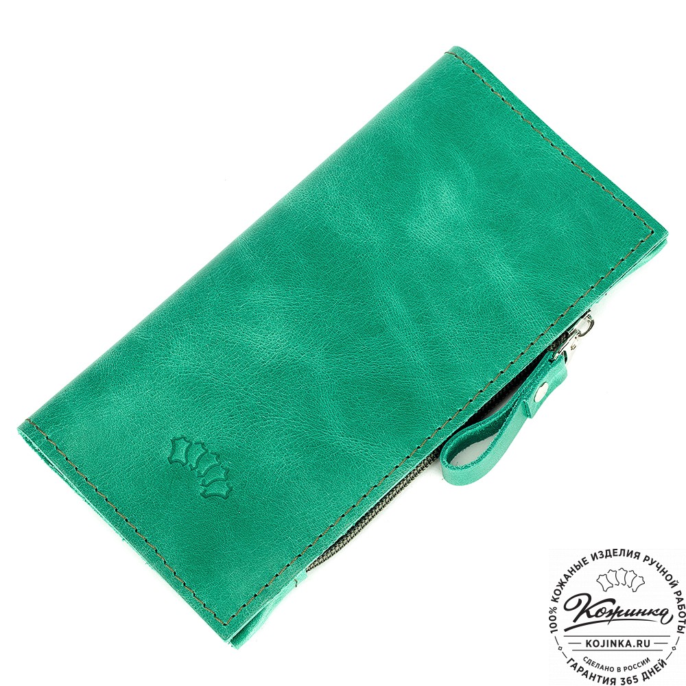 Кожаное портмоне "Арни" (изумруд)