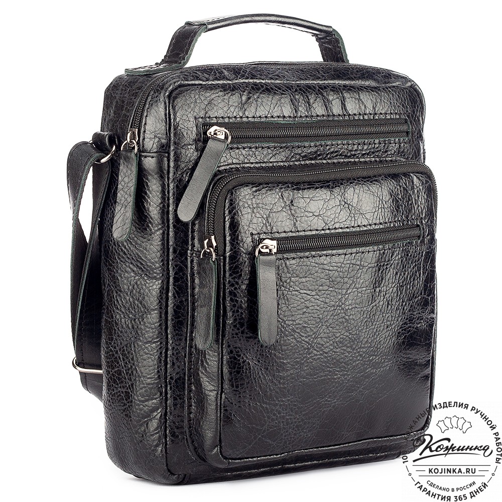 Кожаная сумка "Гектор" (чёрный антик)