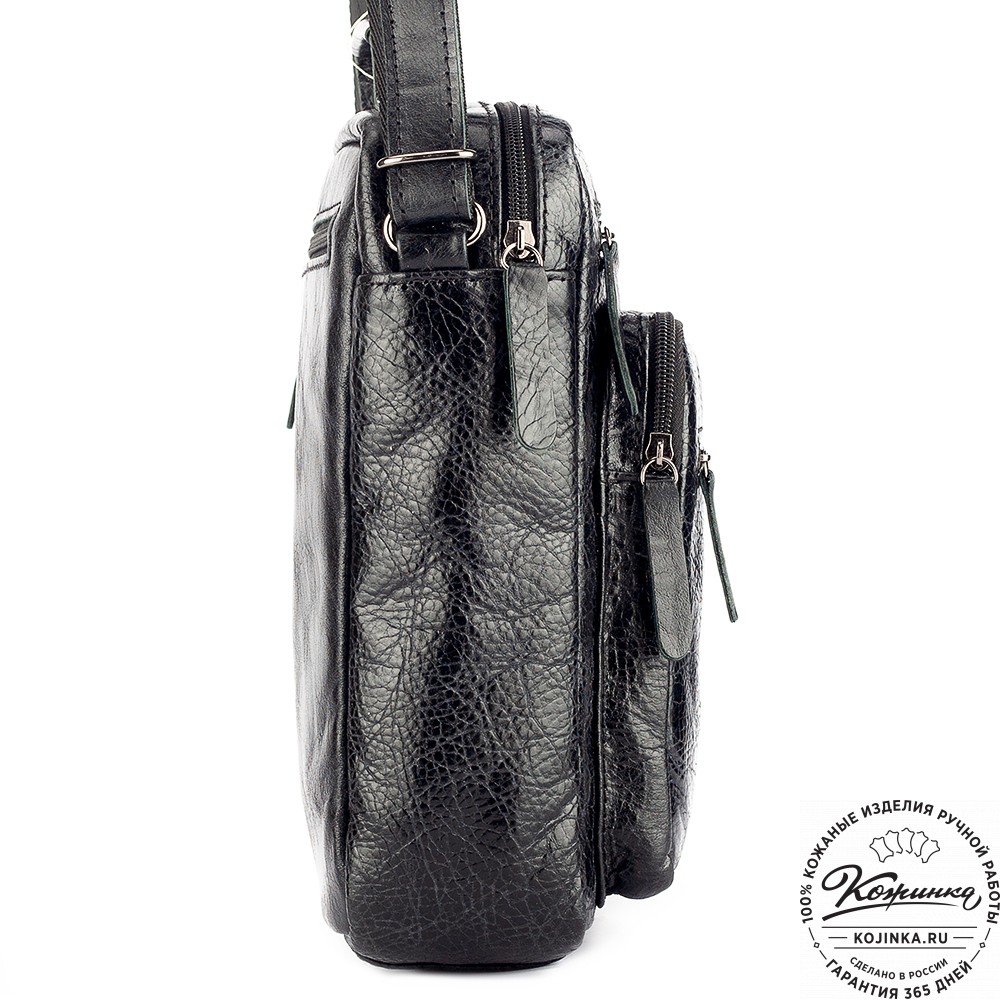 Кожаная сумка "Гектор" (чёрный антик)