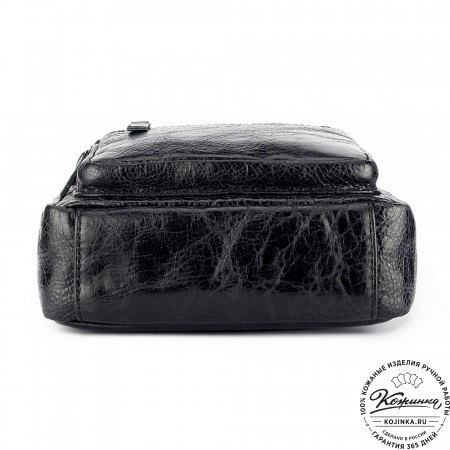 Кожаная сумка "Гектор" (чёрный антик)
