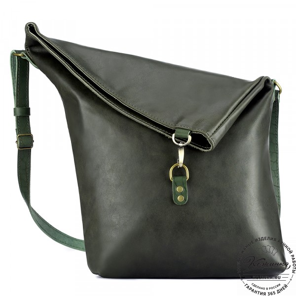 Кожаная сумка "Верона" (хаки гладкая кожа). фото 1