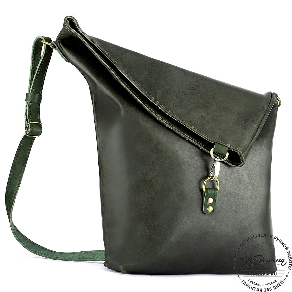 Кожаная сумка "Верона" (хаки гладкая кожа)