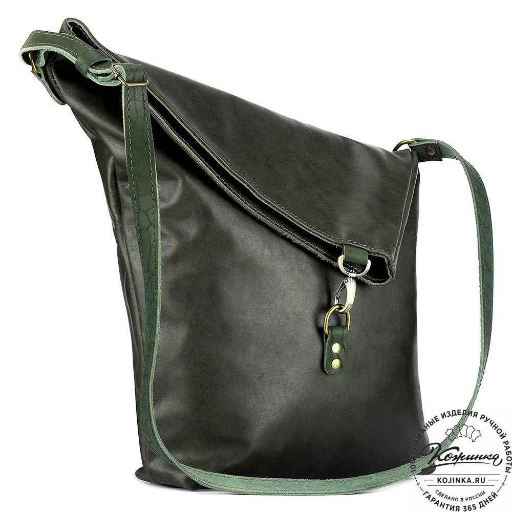 Кожаная сумка "Верона" (хаки гладкая кожа)