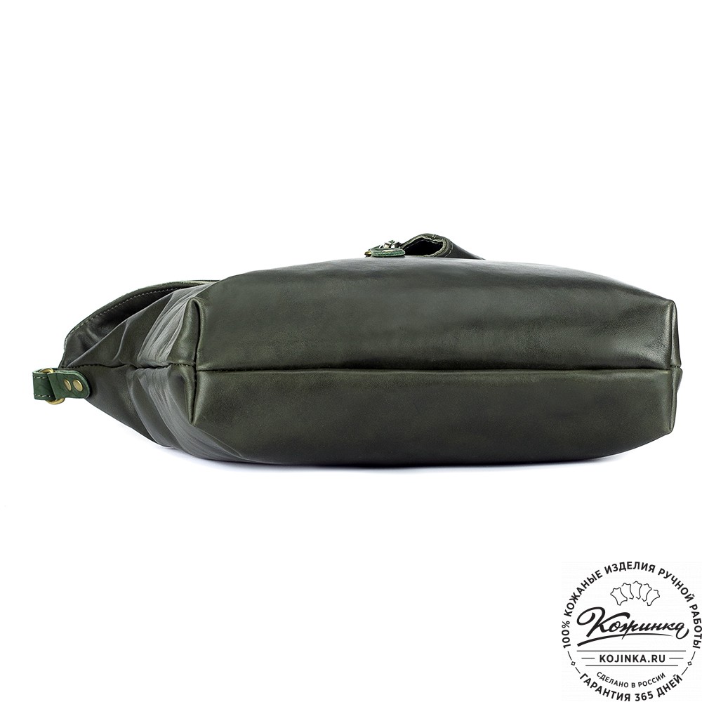 Кожаная сумка "Верона" (хаки гладкая кожа)