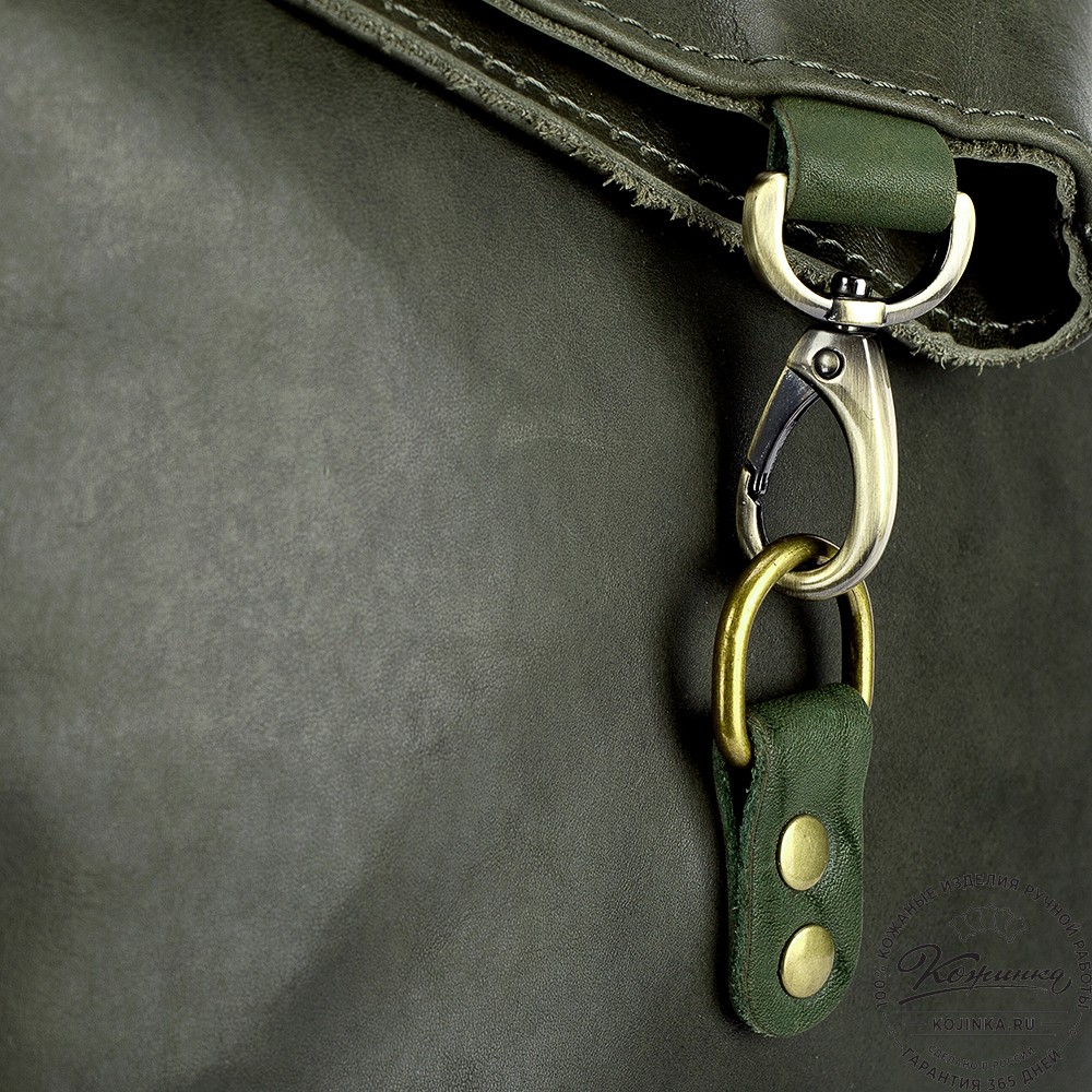 Кожаная сумка "Верона" (хаки гладкая кожа)