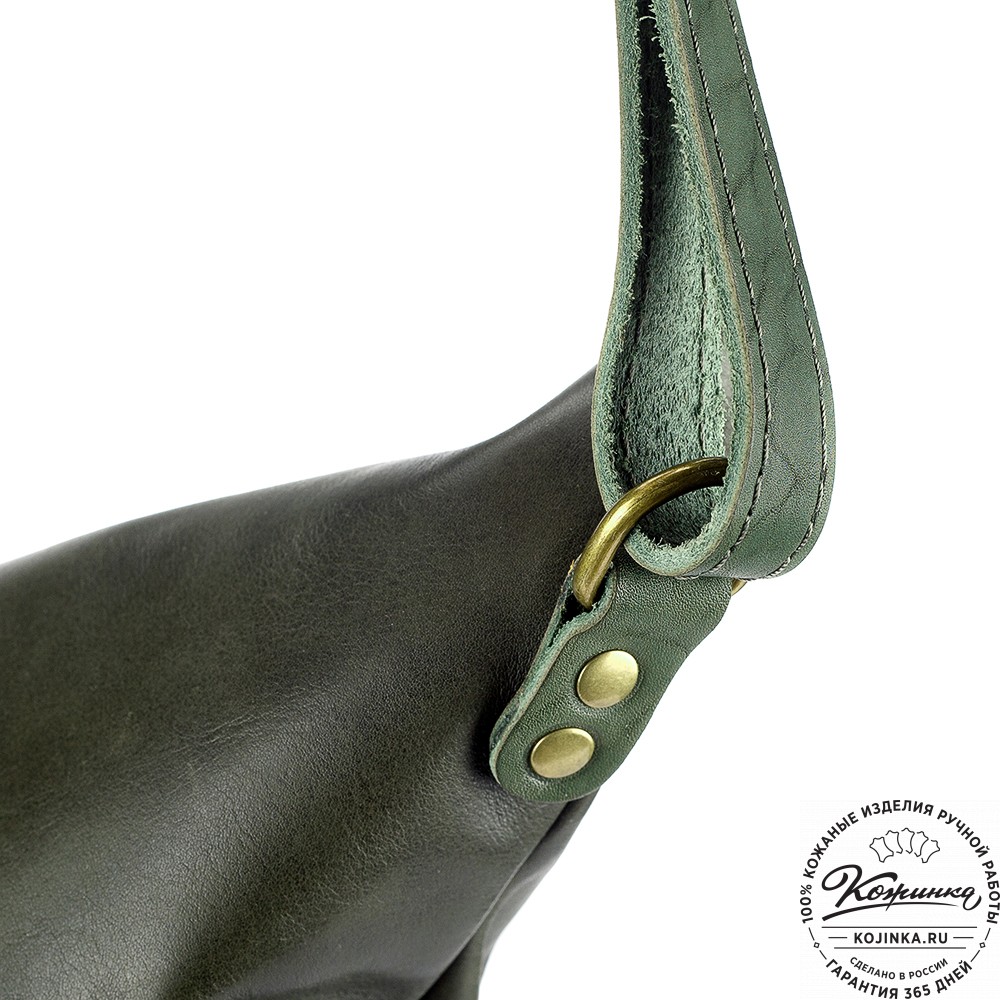 Кожаная сумка "Верона" (хаки гладкая кожа)