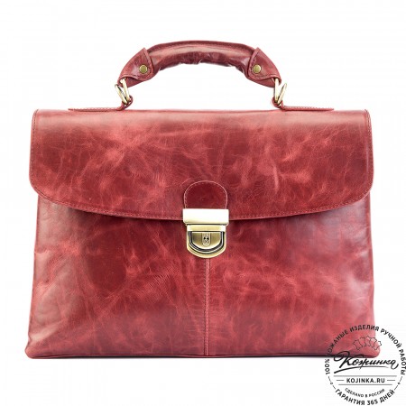 Кожаный портфель "Александрия" (бордо антик)