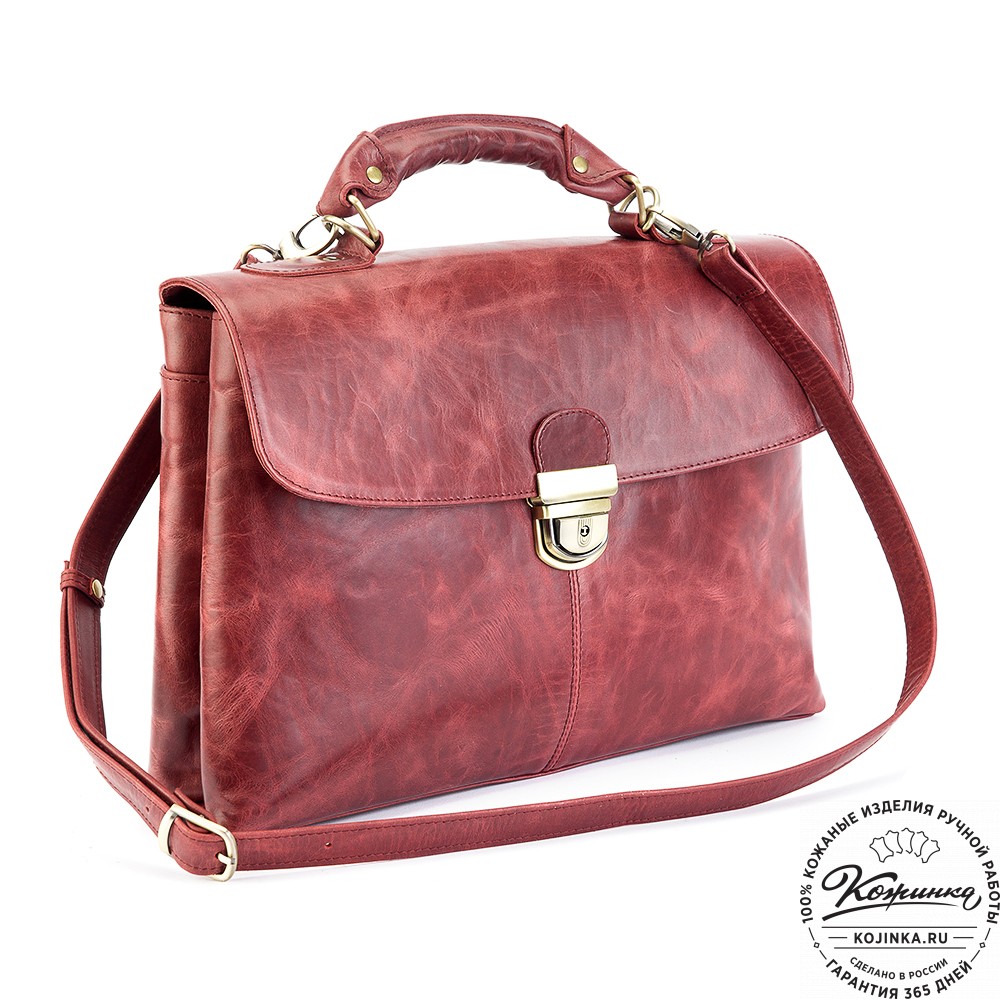 Кожаный портфель "Александрия" (бордо антик)
